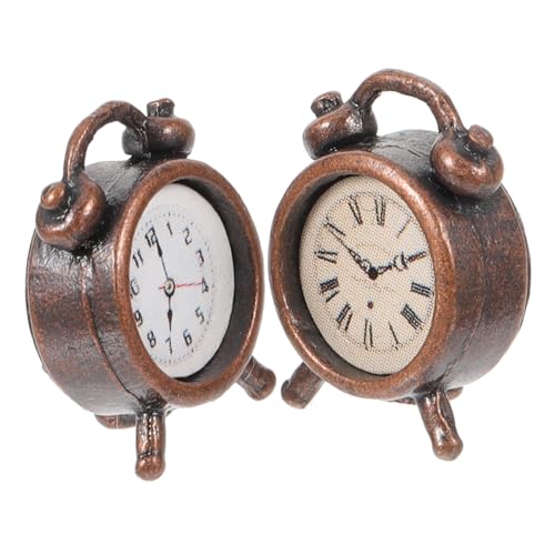 VICASKY 2St Mini-Wecker Uhr Foto Requisiten für kinderspielzeug bastelzeug Toys for - Kleiner Wecker Miniaturspielzeug Alarmverzierung Legierung von VICASKY
