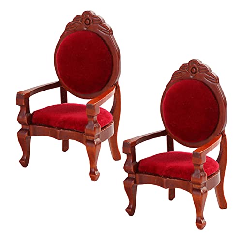 VICASKY 2St Pfirsich-Sessel für kinderspielzeug Decorative Item adventsgeschenke Mini-Dekoration Musterstuhl Mini Möbel Miniatur-Dinge Birke rot von VICASKY