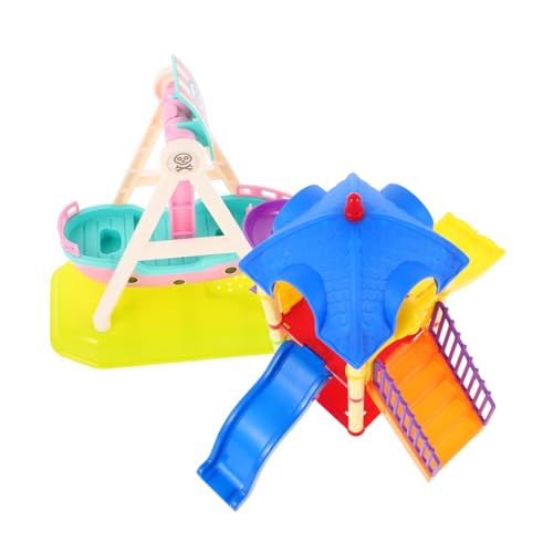 VICASKY 2St Schiebespielzeug Piratenschiff Minispielplatz Spielplatz- Puppenhaus Zubehör Spielplatz kinderspielzeug Mini-Puppenhauszubehör puppenhaus Handwerk Plastik von VICASKY