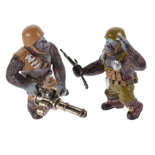 VICASKY 2St Schimpansen-Modell Jumbo-Tierfiguren tierische Schimpansenfigur bastelset basteln für Tiermodell Dekoration tierische Schimpansen-Statue Plastik Brown von VICASKY
