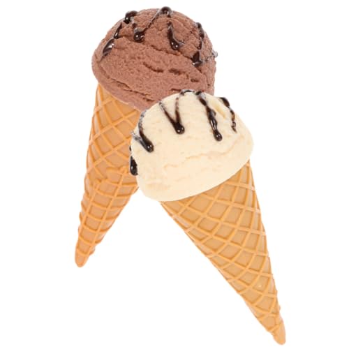 VICASKY 2St Simulations- Eismaschine Eisspielzeug für Creme Eiswagen Eisbecher Zapfen Showcase schaukästen Schaufensterdekoration kleines gefälschtes simuliertes Eisdekor PVC von VICASKY
