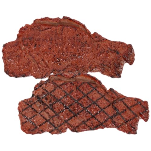 VICASKY 2 Stück Steak-Modell Gefälschte Steak-Requisiten Home-Office- Künstliches Steak Für Fotografie Gefälschtes Lebensmittelmodell Grillfleisch-Spielzeug von VICASKY