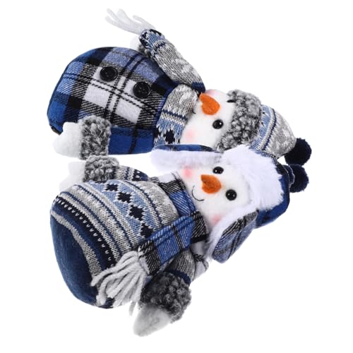 VICASKY 2St Stoffpuppen Schneemann Deko-Ornamente Weihnachten Plüschtiere Schneemann aus Schaum Weihnachts Party Partyzubehör Weihnachtsschneemannpuppen Blue von VICASKY
