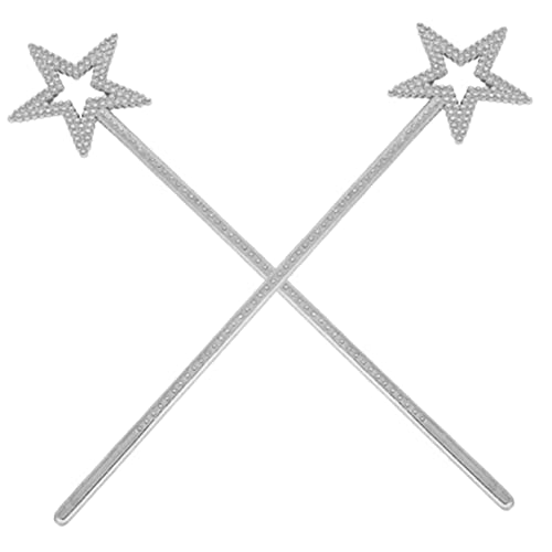VICASKY 2St Zauberstab Fairy Wand Kinderkleider игрушки для девочек Fairy Tale Toys Partyartikel für Zauberstäbe der Engelsfee feenhafte Partydekorationen Harz Silver von VICASKY