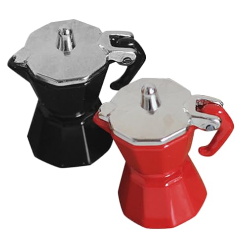 VICASKY Realistische Mini-kaffeekanne Spielzeug Metallhandwerk Mini-espressomaschine Für Puppenhaus Miniatur-küchendekor von VICASKY