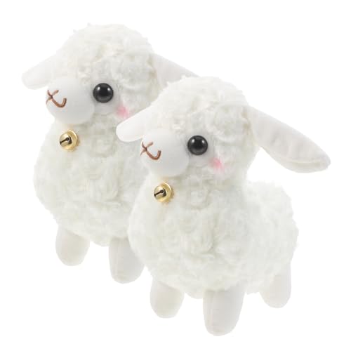 VICASKY 2St kleines Wollplüschtier Kuscheltier für kinderknallzeug Toys plüschtiere Schaf Plüschspielzeug ausgestopfte Lammspielzeuge PP Baumwolle Weiß von VICASKY