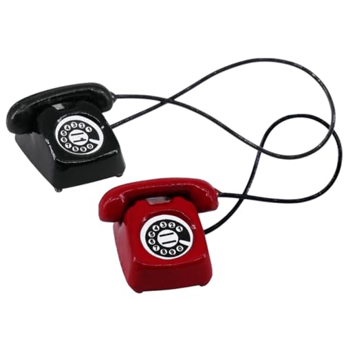 VICASKY 2St puppenhaus Telefon -Telefon Mini-Dekorationswerkzeuge Wandtelefon Puppentelefon hühner gieskanne kinderspielzeug gefälschtes Telefon Telefonfigur Metall von VICASKY