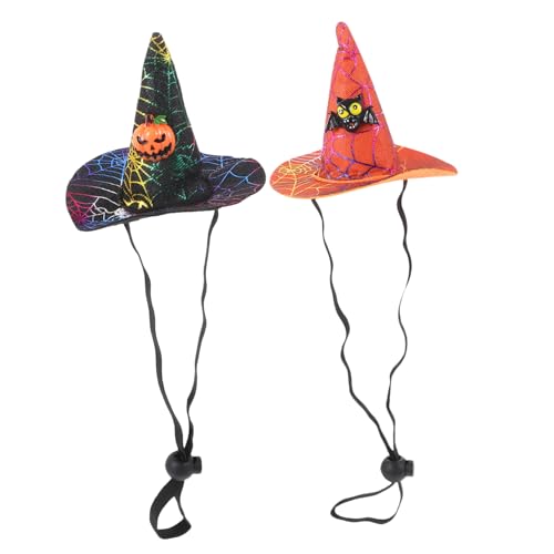 VICASKY 2Stücke Halloween Hüte Verstellbare Haustiermützen mit Halloween Motiven für Katzen Kostümzubehör für Halloween und Karneval VICASKY 2Stücke Halloween Hüte Verstellbare Haustiermützen mit Halloween Motiven für Katzen Kostümzubehör für Halloween und Karneval von VICASKY