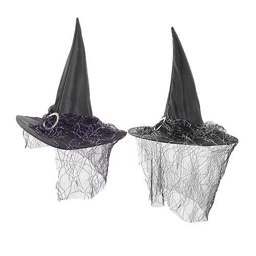 VICASKY 2Stücke Hexenhut für Erwachsene und Schwarze und Hüte für Halloween Kostüm Maskerade und Cosplay für Geburtstagsfeiern und Themenpartys VICASKY 2Stücke Hexenhut für Erwachsene und Schwarze und Hüte für Halloween Kostüm Maskerade und Cosplay für Geburtstagsfeiern und Themenpartys von VICASKY