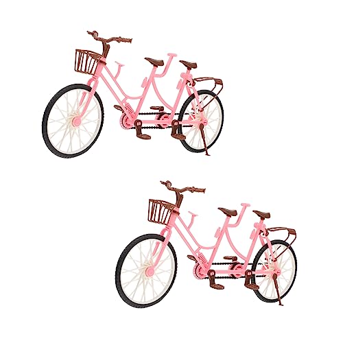 VICASKY 2Stücke Kinderpuppenzubehör Zweisitzer Fahrradspielzeug Kreative Simulation mit Robustem Design für Fantasievolles und Kinderzimmerdekoration von VICASKY