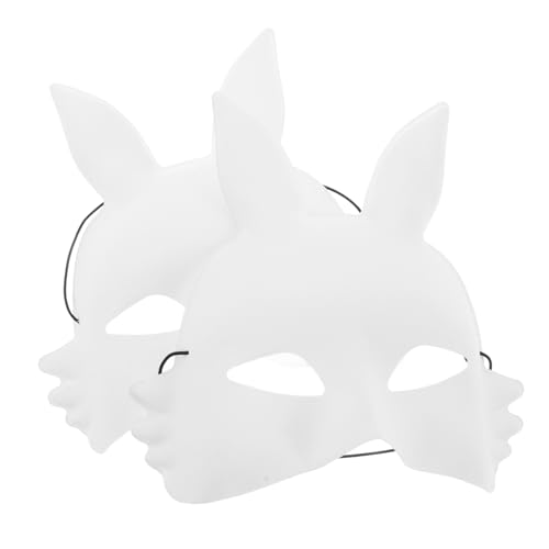 VICASKY 2Stücke Leere Hasenmaske Weiße Gesichtsmaske für DIY zum Malen und Dekorieren für Halloween Cosplay und Maskenball Leicht und Robust VICASKY 2Stücke Leere Hasenmaske Weiße Gesichtsmaske für DIY zum Malen und Dekorieren für Halloween Cosplay und Maskenball Leicht und Robust von VICASKY