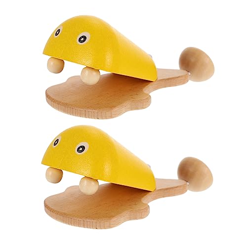 VICASKY 2Stücke Lustige Holzspielzeuge für Musikalische Castanets mit Attraktiven Fischdesigns Fördert Kreativität und Klangwahrnehmung für Jungen von VICASKY