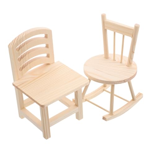VICASKY 2Stücke Mini Holzschaukelstuhl DIY Kit für Kreatives Bastelprojekt für Puppenhaus Dekoration Sicher und Künstlerisch für Zuhause und Klassenzimmer VICASKY 2Stücke Mini Holzschaukelstuhl DIY Kit für Kreatives Bastelprojekt für Puppenhaus Dekoration Sicher und Künstlerisch für Zuhause und Klassenzimmer von VICASKY