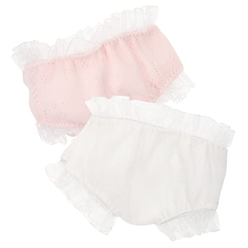 VICASKY 2Stücke Puppenunterwäsche aus Wiederverwendbare Unterhosen für Mädchenpuppen Süßes Design mit Weißer und Spitze Rollenspiele und Puppenzubehör von VICASKY