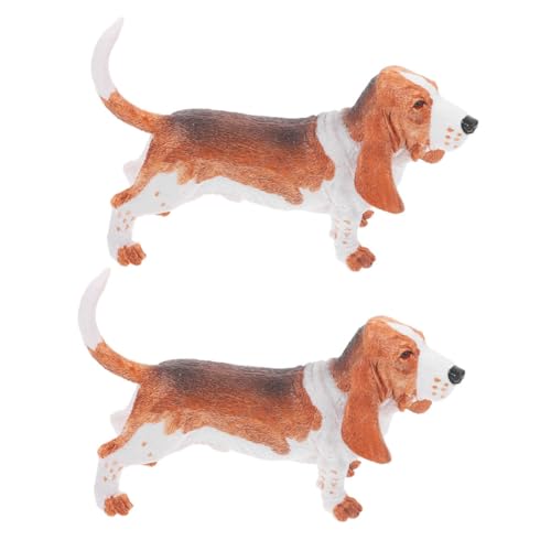 VICASKY 2Stücke Realistische Hundestatue aus Simulierte Hundefigur für Wohnkultur und Lernspielzeug Verspielte Dekoration für Schlafzimmer Wohnzimmer und Mehr von VICASKY