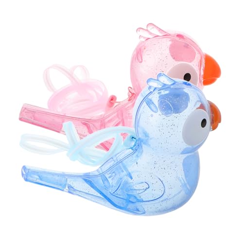 VICASKY 2Stücke Wasservogelpfeife für Transparentes Musikspielzeug Vogelrufspielzeug für Outdoor Aktivitäten und Robustes Kunststoffdesign Fördert Musikalisches von VICASKY