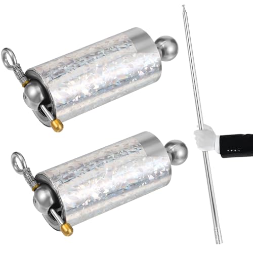 VICASKY Teleskopschlagstock Schlagstock Teleskop Schlagring Teleskopstock Stock 2pcs Teleskopschlagstock Tragbarer Zauberstab,Silberner Zauberstock aus Metall,Magischer Taschenstab Magische von VICASKY