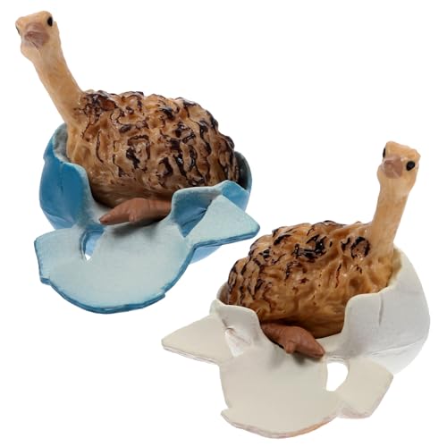 VICASKY 2st Emu-Spielzeug Straußenstatue Realistische Straußenfigur Miniatur-straußenfiguren Desktop-strauß- Straußenmodell Tropisches Tierspielzeug Babyfigur Künstlich Plastik Kind von VICASKY