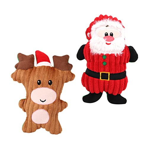 VICASKY 2st Haustier Weihnachten Hundespielzeug Für Haustiere Entzückende Vokalisierte Puppe Kinderspielzeug Mit Ton Fotografie-Requisiten Puppendekor Stoff von VICASKY