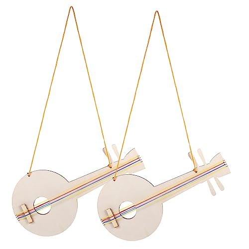 VICASKY 2st Holzgitarre Unvollendetes Gitarrenspielzeug-bastelhandwerk Unvollendetes Gitarrenspielzeug Aus Holz Basteln Für DIY-gitarrenspielzeug Aus Holz Holzhandwerk Hölzern von VICASKY