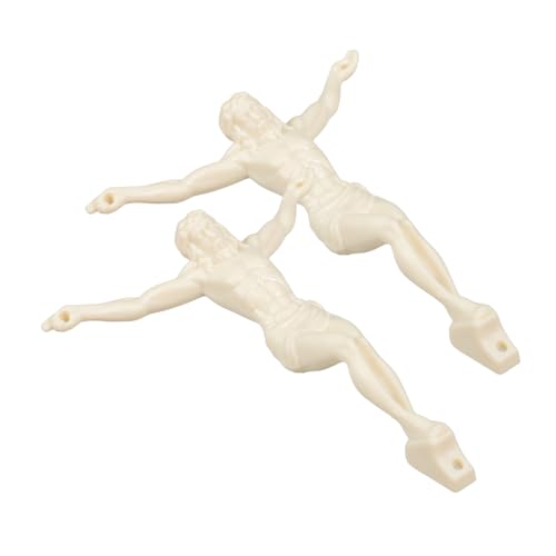 VICASKY 2st Jesus Accessoires Halskette Glücksanhänger Schmuck Ornament-anhänger Bunte Ornamente Jadebaum Anhänger Anhänger Transparentes Saxophon Heimdekorationen Tischkreuz Plastik Beige von VICASKY