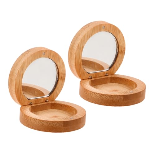 VICASKY Mini-kompaktspiegel Tragbarer Faltbarer Schminkspiegel Aus Holz Kleiner Taschenspiegel Für Frauen Reisespiegel Hochauflösende Reflexion von VICASKY