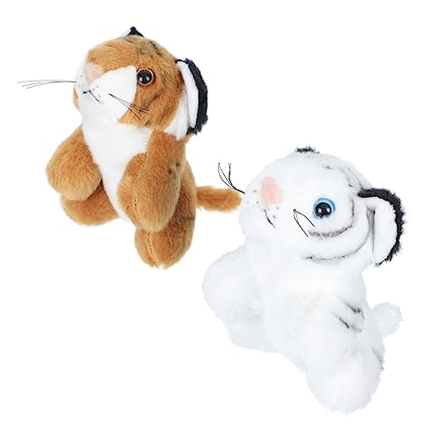 VICASKY 2st Kleine Tigerverzierung Desktop -Ornamente Tigerspielzeug Tigerpuppe Cartoon-Tiger-Puppen Tiger-modellierpuppe Hübsche Puppe Tiger-Ornamente Plüsch von VICASKY