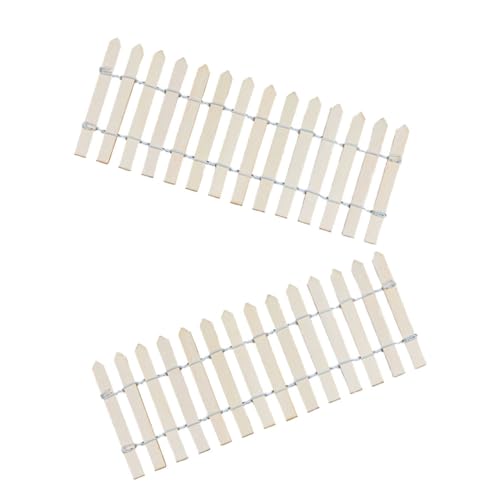 VICASKY 2st Mikrolandschaftsholzzaun Kleiner Lattenzaun Für Den Garten Farmzaun-Modell Miniaturzaun Für Das Dorf Mini Lattenzäune Kleiner Zaun Mini Puppenhauszaun Gartenzaun Hölzern Khaki von VICASKY