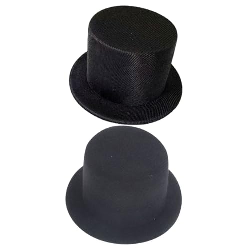 VICASKY 2st Mini-Hut Mini-weihnachtsmütze Schwarze Fedora-hüte Für Frauen Mini-Zylinder Wintermütze Frauen Mützen Für Männer Kleiner Hut Mützen Zum Kindergeburtstag Hut Frauen Stoff Black von VICASKY