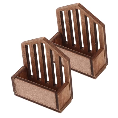 VICASKY 2st Miniaturen Zum Basteln Spielspielzeug Vorgeben Puppenmöbel Puppenhaus Wandregal Miniaturmöbel Und Accessoires Fotografie-modellregal Mini-regalspielzeug Mini Regal Brown Holz von VICASKY