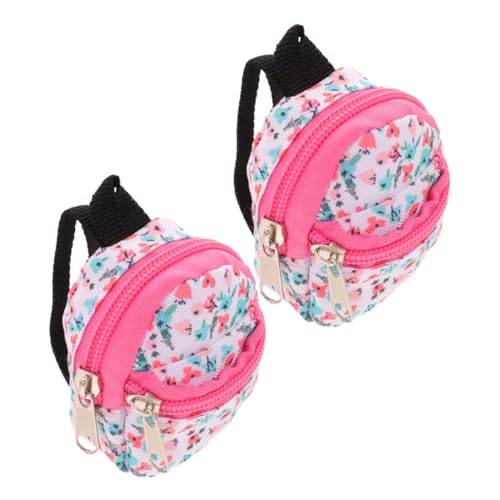 VICASKY Süßer Puppen-Schulrucksack 2 Stück Mini-puppenrucksäcke Mit Reißverschluss Puppen-Outfit-zubehör Miniatur-Rucksack Für Puppen von VICASKY