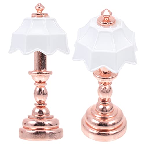 VICASKY 2st Puppenstuben-tischlampe Miniaturen Lampen Puppenlampe -kit Laterne Nachttisch Vorrichtungen Solar- Puppenhaus-led-zubehör Puppenhaus Lichter Befestigung Teenager Eisen von VICASKY