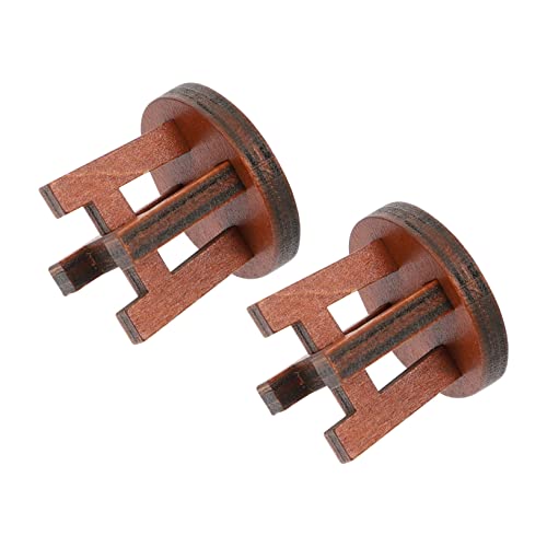 VICASKY 2st Runder Stuhl Wohnkultur Gartenschmuck Mini-landschaftsdekor Kleiner Stuhl Szenenlayout- Mikrolandschaftsdekor Mini-hocker Entzückende Miniaturdekorationen Holz von VICASKY