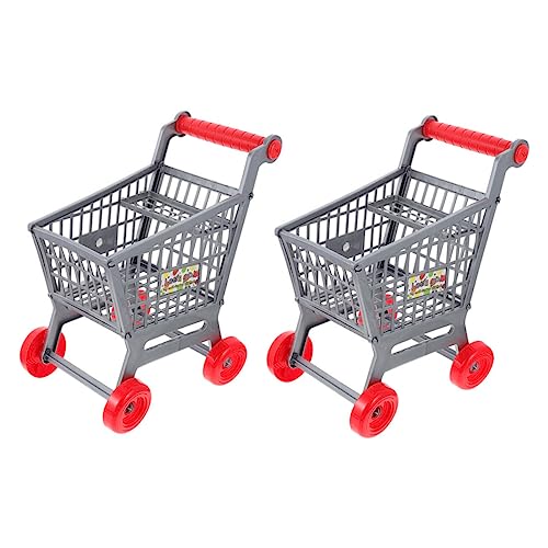 VICASKY 2st Simulierter Warenkorb Zappeln Einkaufswagen- Vorgeben Gefälschte Supermarktwagen Künstliche Trolleys Spielzeugregale Kind Spielt Hausspielzeug Spielzeugwagen Abs von VICASKY