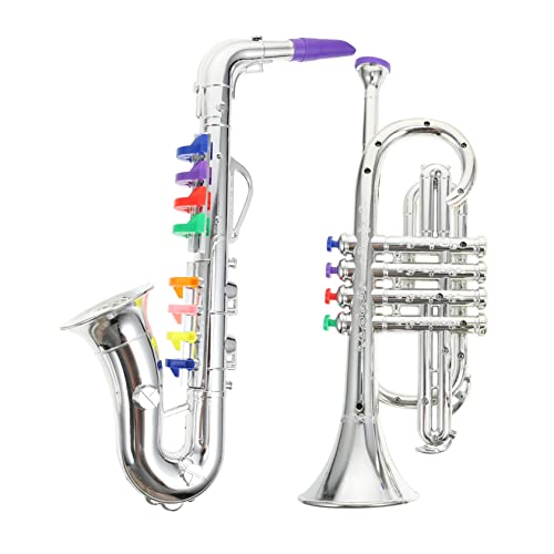 VICASKY 2st Simuliertes Musikinstrument Kinder-Saxophon-Instrument Saxophon Spielzeug Klarinettensaxophon Spielen Trompeteninstrument Für Kinder Fertigungsmaschine Plastik Kleinkind Mini von VICASKY