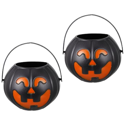 VICASKY Halloween-kürbis-Eimer-Spielzeug Süßigkeiten Trick-or-Treat-Eimer Mit Kürbissen Süßer Eimer Schwarz von VICASKY