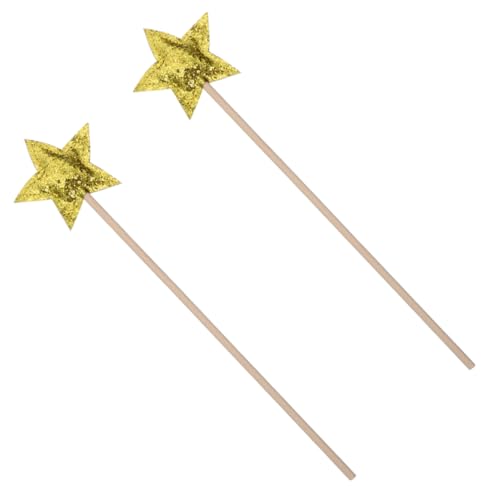 VICASKY 2st Zauberstab Einhorn Mädchen Feen Für Badespielzeug Puppe Märchenkostüm Glühen Funkeln Lichtschwert Märchengarten Kostüm Fee Stern Stoff Golden von VICASKY