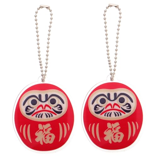 VICASKY 2stücke Schlüsselanhänger Daruma Puppe Japanischer Schlüsselanhänger Glücksbringer Anhänger Für Handtaschen Und Auto VICASKY 2stücke Schlüsselanhänger Daruma Puppe Japanischer Schlüsselanhänger Glücksbringer Anhänger Für Handtaschen Und Auto von VICASKY