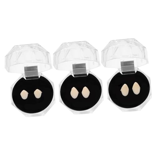 VICASKY Realistische Reißzähne Für Halloween 3 Paar Vampir-reißzähne-Kappen 13 Mm 15 Mm 17 Mm Kein Kleber Sicher Für Unisex-Cosplay von VICASKY