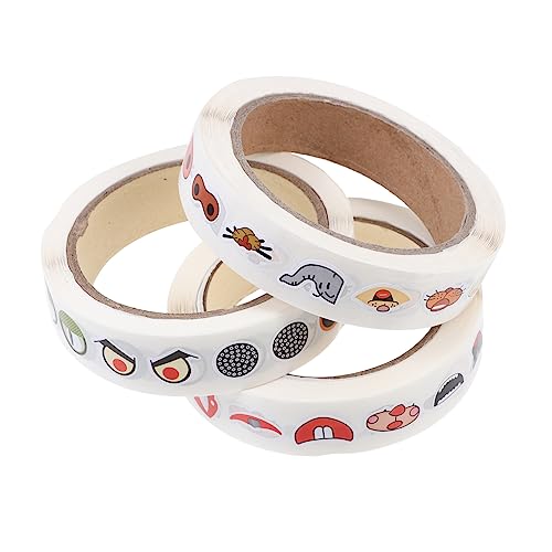 VICASKY 3 Rollen Handgefertigte Kinderaufkleber Kinderaufkleber Nagelaufkleber Cartoon Aufkleber DIY Aufkleber Malaufkleber Selbstklebende Cartoon Etikettenaufkleber Papier von VICASKY