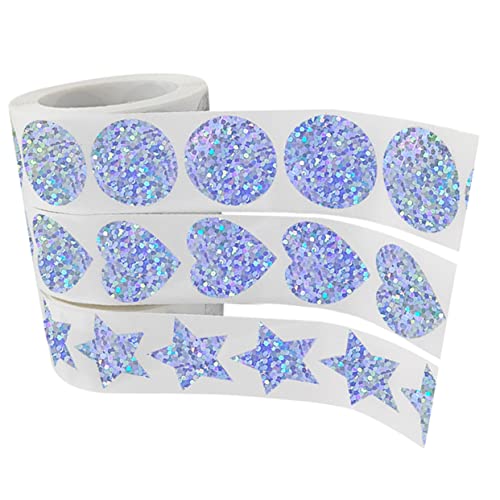 VICASKY 3 Rollen Verfärbungssiegelpaste Karten Sticker Stern Und Herzaufkleber Deko Herzetiketten Siegelaufkleber Klebeetiketten Aufkleber Klebeetiketten Geschenketiketten von VICASKY