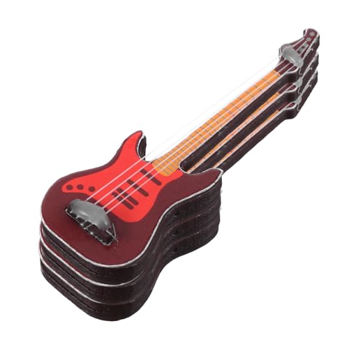 VICASKY 3 STÜCKE Miniatur Gitarre Teiliges Kompakte Glatte Kinderzimmerdekoration Realistische Musikinstrument Nachbildung für Dekoratives Zubehör für Büro und Zuhause von VICASKY