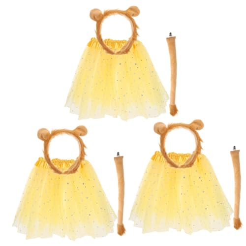 VICASKY 3 Sätze Fluffy Löwenkostüm Mädchen Teiliges mit Kunstpelz Stirnband Tutu Rock und Leichter Tierkostüm für Halloween Cosplay Tierparty Bühnenauftritt VICASKY 3 Sätze Fluffy Löwenkostüm Mädchen Teiliges mit Kunstpelz Stirnband Tutu Rock und Leichter Tierkostüm für Halloween Cosplay Tierparty Bühnenauftritt von VICASKY