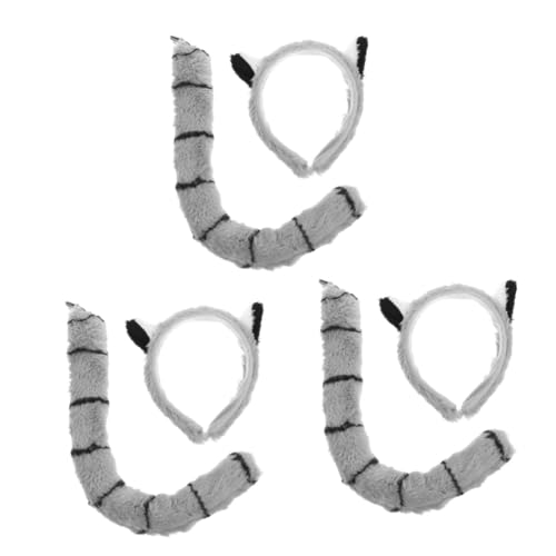 VICASKY 3 Sätze Lemuroid Kostüm Set Süßes Tier Cosplay Zubehör mit Ohr Stirnband und Vielseitig für Karneval Halloween Weihnachtsfeier Langlebiges Sicheres Material Dekorativ und VICASKY 3 Sätze Lemuroid Kostüm Set Süßes Tier Cosplay Zubehör mit Ohr Stirnband und Vielseitig für Karneval Halloween Weihnachtsfeier Langlebiges Sicheres Material Dekorativ und von VICASKY