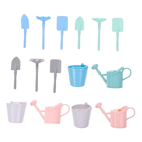VICASKY 3 Sätze Mini-Tool Mini-gartenschaufel-Werkzeuge Mini-gartenpflanzrechen Mini-handpflanzwerkzeuge Mini-gartenkessel-Werkzeug Mini-gartengießkanne Mini-gartenrechen-Werkzeuge Plastik von VICASKY