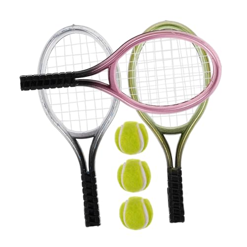 VICASKY 3er-Pack Mini-tennisschläger Und Bälle Dekoratives Mini-Accessoire Für Puppenhäuser Miniatur-tennisschlägermodell Als Foto-Requisiten VICASKY 3er-Pack Mini-tennisschläger Und Bälle Dekoratives Mini-Accessoire Für Puppenhäuser Miniatur-tennisschlägermodell Als Foto-Requisiten von VICASKY