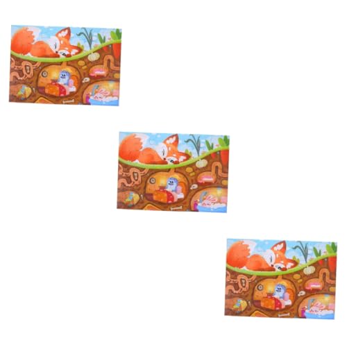 VICASKY 3 Sätze Puzzle Für Kinder Gestalten Sie Puzzle-Magnete Fuchs-Tiere-rätsel Lernrätsel Spielzeug Tier Puzzles Rätsel Zum Thema Dschungel Papier Kleine Tiere Tablett Vorschule von VICASKY
