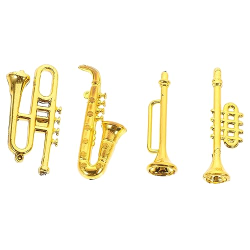VICASKY 3 Sätze klassisches Musikinstrument kleines Trompetenmodell Trompetenspielzeug Christbaumschmuck Saxophon Mini-Musikinstrument-Requisite Mini-Hauszubehör Puzzle Spielzeugzimmer pp von VICASKY