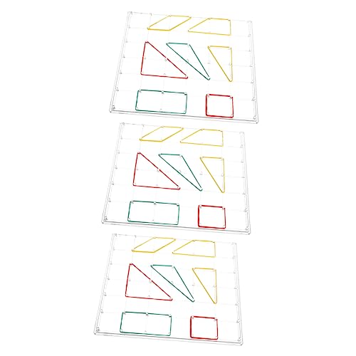 VICASKY 3 Sets Kunststoff-nagelbretter, Kinderspielzeug, Mathematik-unterrichts-Requisiten, Geometrische Formbretter von VICASKY