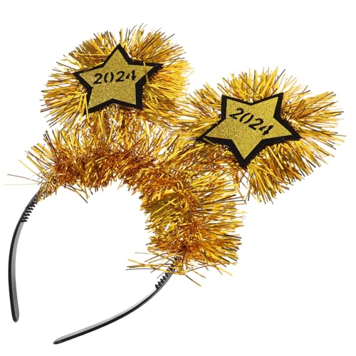 VICASKY 3 Stck Teiliges Year Party Stirnband Goldglänzende Zahlen und Sterne Design Festlicher Kopfschmuck für Silvesterfeiern und Fotorequisiten von VICASKY